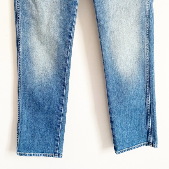 AMO Freja Medium Vintage Denim Wash Front Yoke High Waisted Ankle Crop Jeans 24 - Picture 4 of 12